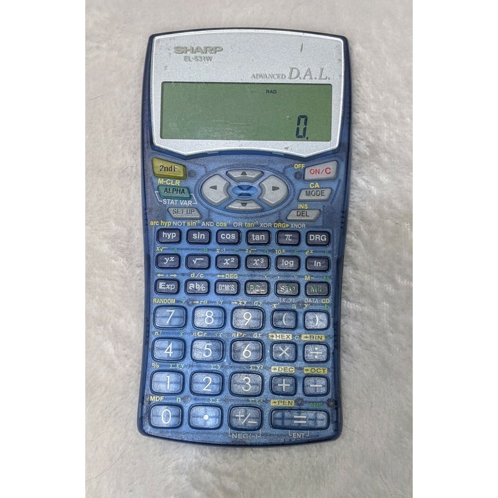 Sharp‎ EL-531W Advanced D.A.L. Scientific Calculator Translucent Blue
